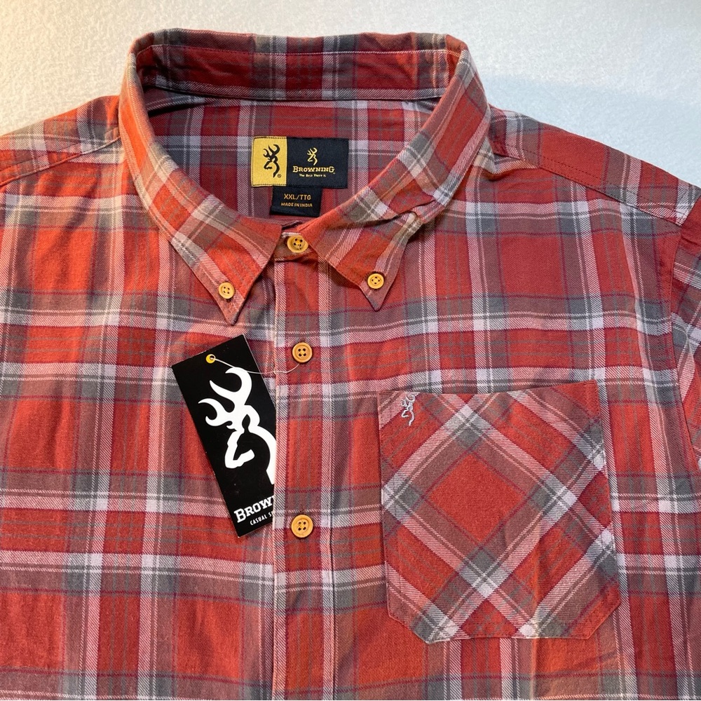 Browning Mens Crawford Long Sleeve Plaid Button Down Shirt Size XXL